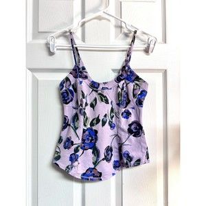 Free People Women's Blue and Purple Camisole Bustier Crop-top Women’s Sz Small